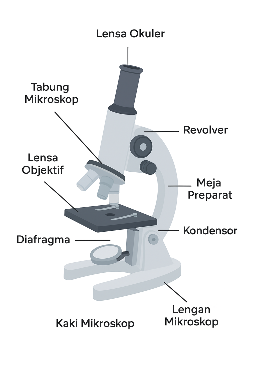 bagian mikroskop dan fungsinya